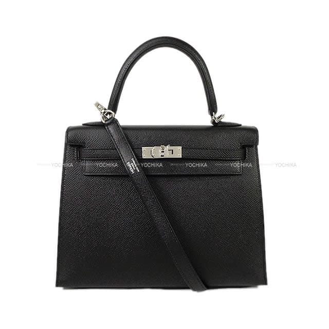 ケリー25 外縫い 黒 エプソン シルバー金具 新品