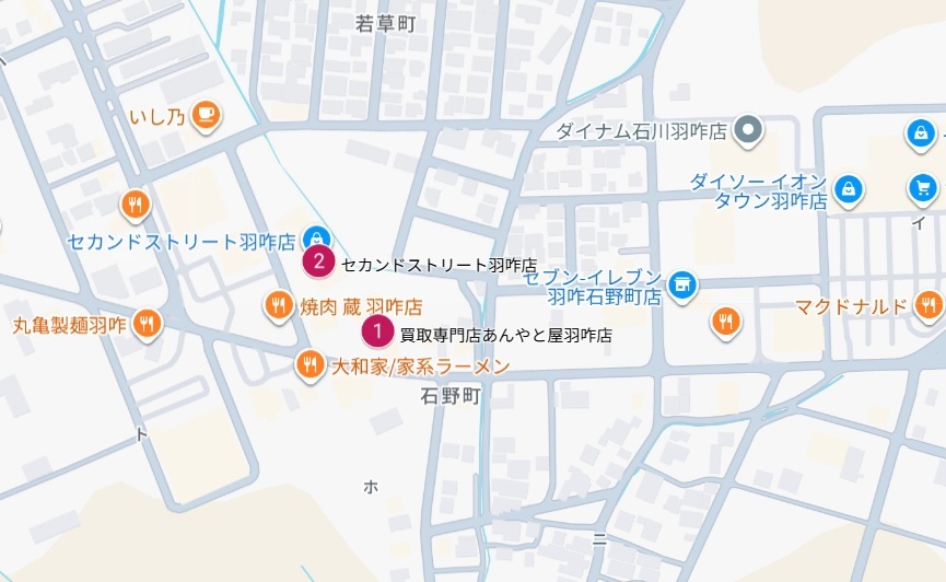 羽咋市Googleマップ画像
