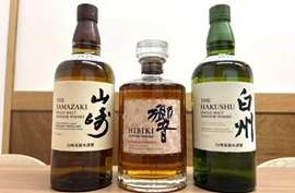 山崎・白州・響のサントリーウイスキー3本
