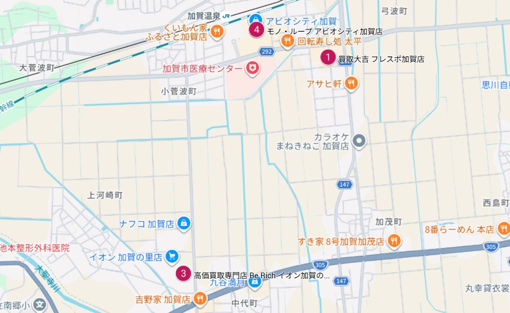 加賀市Googleマップ画像