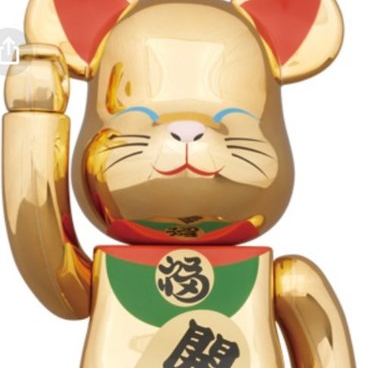 ベアブリック400%×招き猫金メッキ弐