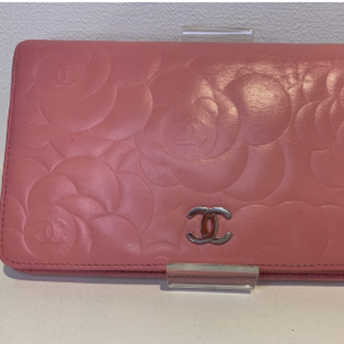 シャネル カメリア 長財布 ピンク