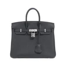 BIRKIN 25cm 041344CK トゴ BLACK シルバー金具 K刻印