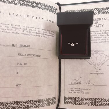 ラザールダイヤモンド婚約指輪ソリテール0.3カラットDカラーIDカットVVS2