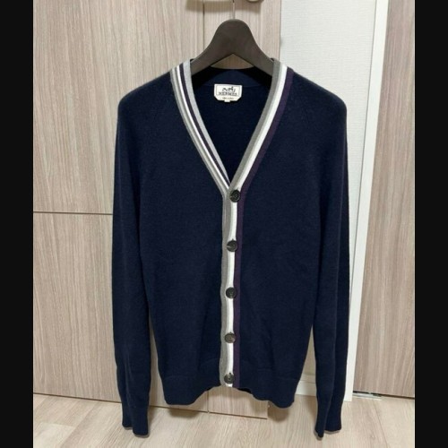 エルメス カーディガン アシンメトリーストライプ