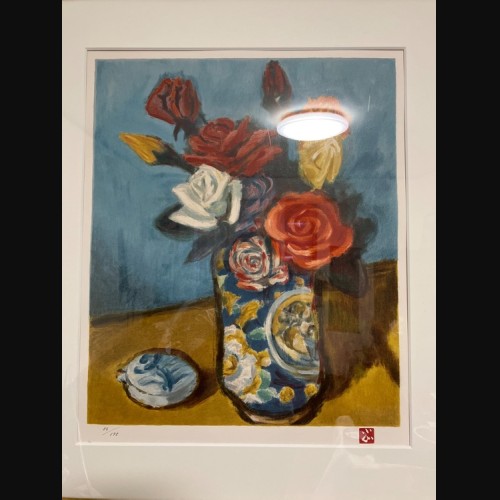 小山敬三 マジョリカ壺のバラ