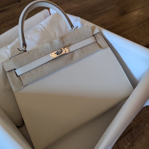 エルメス ケリー25 外縫い クレ エプソン W刻印