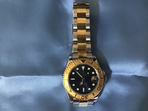 ロレックス ヨットマスター　ボーイズ　コンビ　ブルー