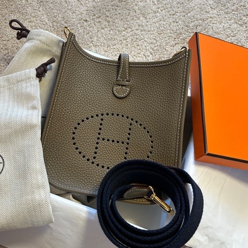 エブリンTPM エトゥープ/ブルーインディゴ トリヨン ゴールド金具