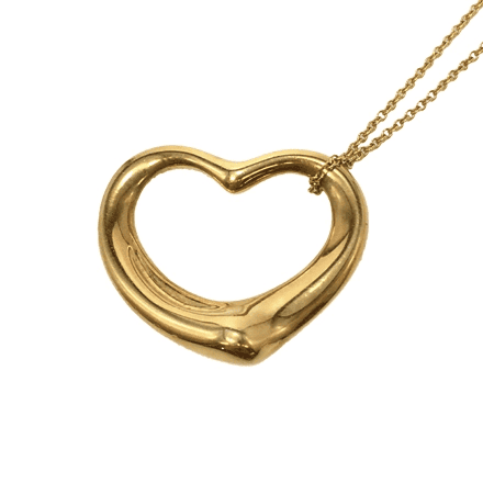 オープンハート ネックレス K18