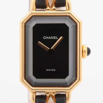 プルミエールM GP×革 QZ 黒文字盤の画像