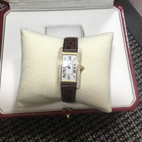 カルティエ タンク TANK AMERICAIN WATCH SM ,18K