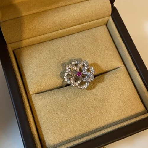 ルイヴィトン バーグ クランカット オープン フラワー リング