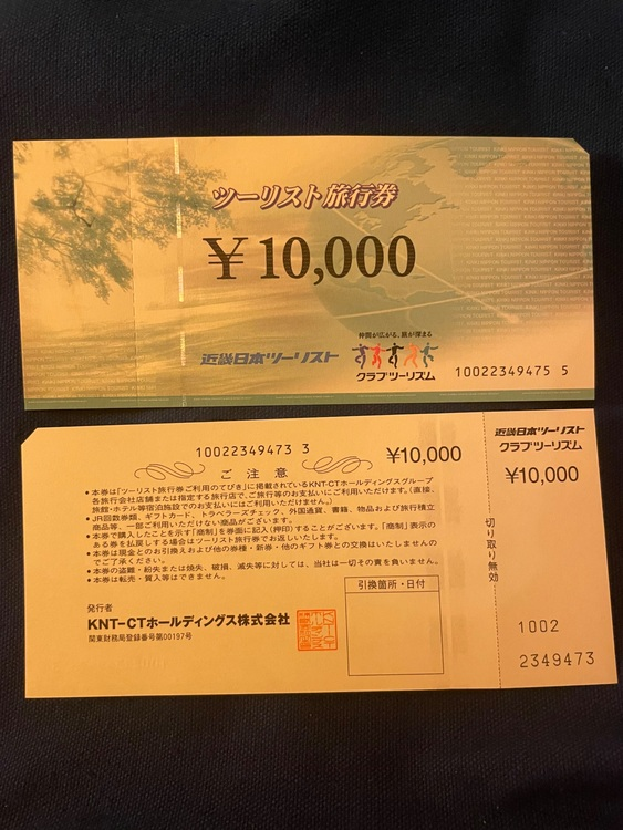 ツーリスト旅行券 10,000円券×33枚