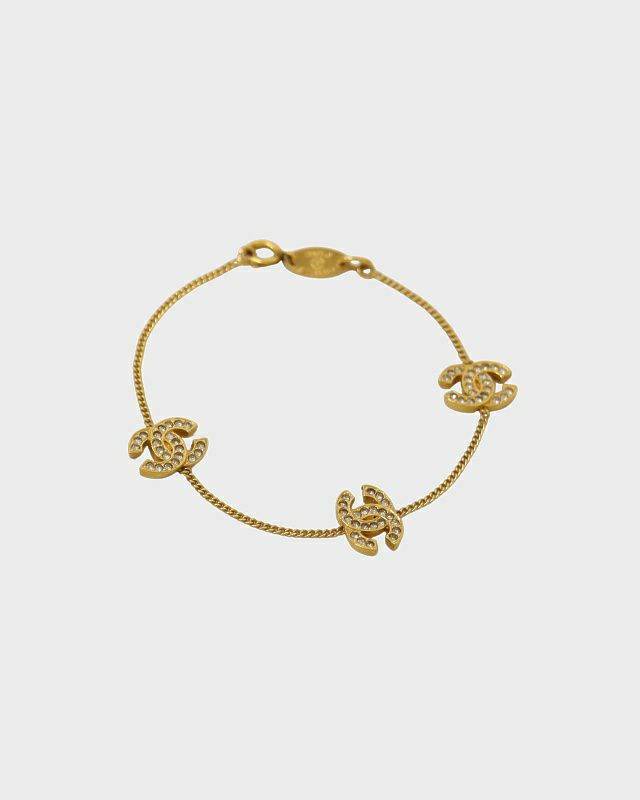 CHANEL COCOラインストーンブレスレット