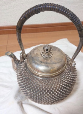 竹影堂 純銀 霰 湯沸
