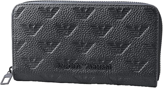 エンポリオ アルマーニ ラウンドファスナー メンズ オールオーバーエンボスイーグル ブラック YEME49 Y142V 81072