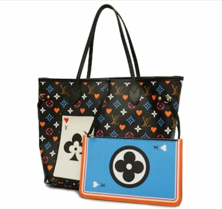 ルイ・ヴィトン モノグラムゲームオンコレクション ネヴァーフルMM トートバッグ PVC ブラック×マルチカラー M57483