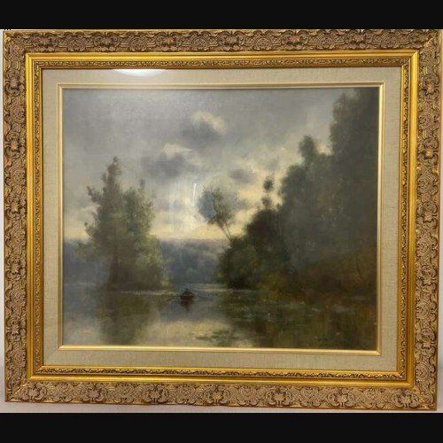 ポール・デジレ・トゥルイユベール『水辺の風景(ボート)』