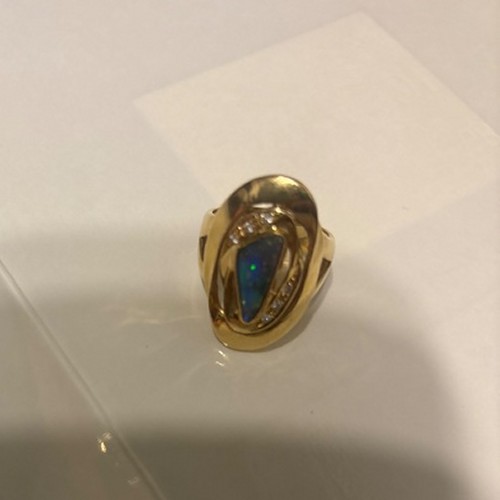 天然ボルダーオパール指輪