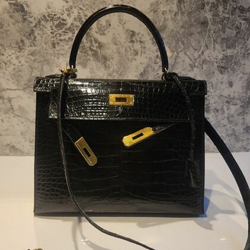 ケリー 28 アリゲーター ゴールド金具