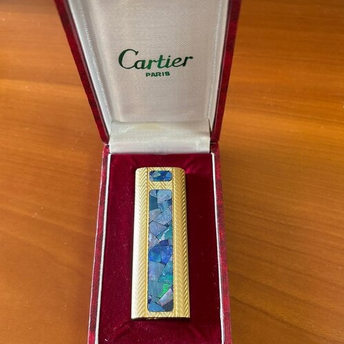 カルティエ金張オパールライター