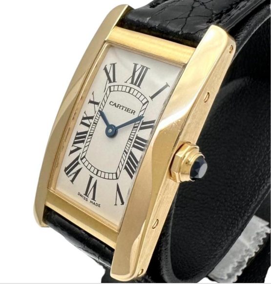カルティエ タンク アメリカン SM W2601556 イエローゴールド ホワイト文字盤の画像