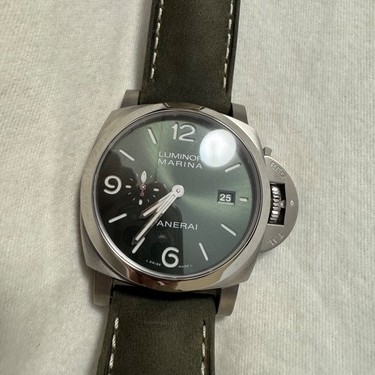 ルミノールマリーナチタニオPAM03325グリーンサンブラッシュダイヤル