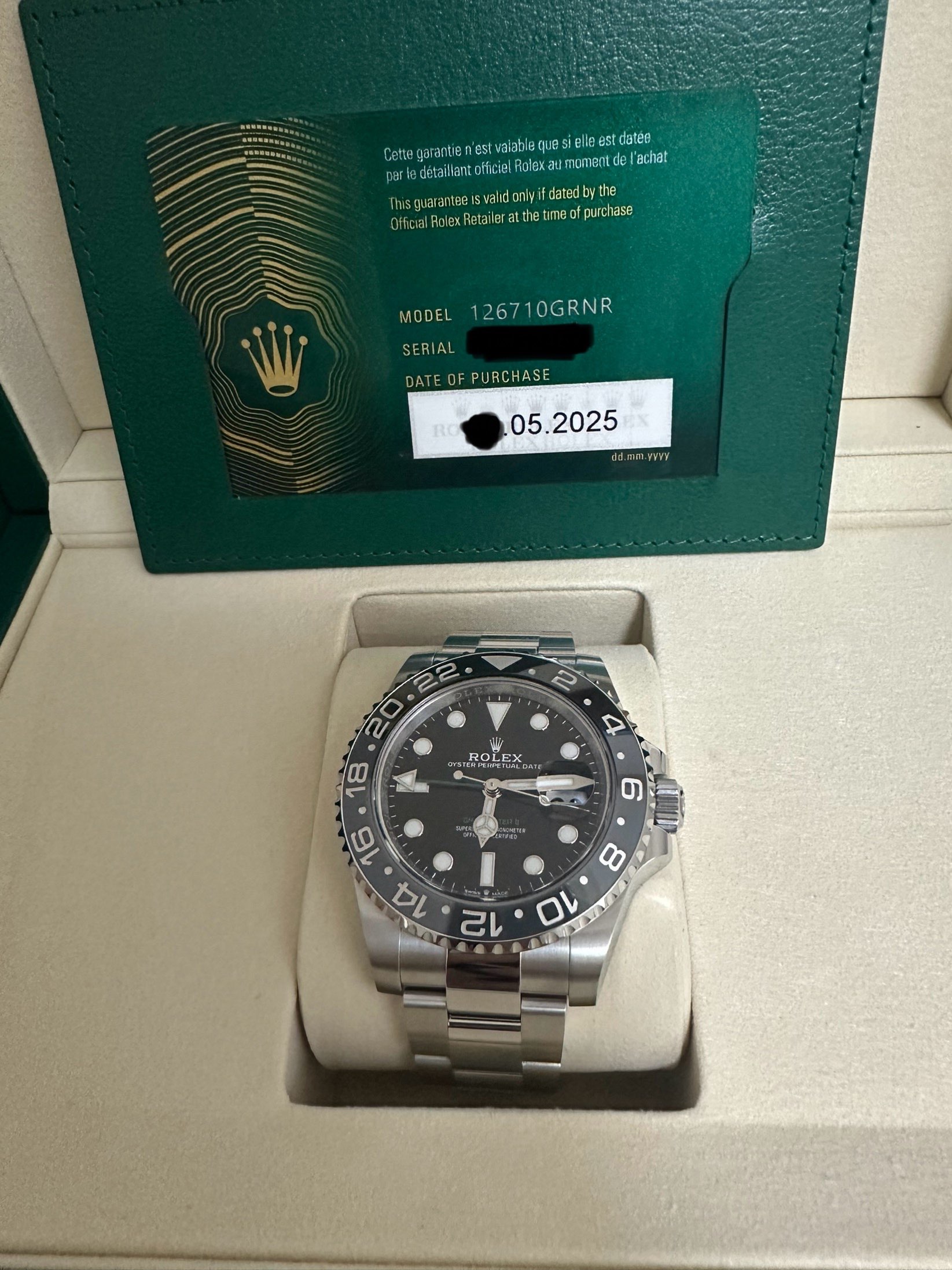 GMTマスター　黒灰ベゼル　オイスターブレス