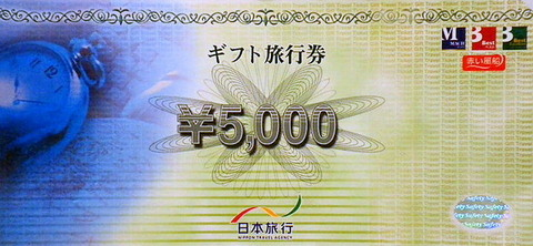 ギフト旅行券5,000円