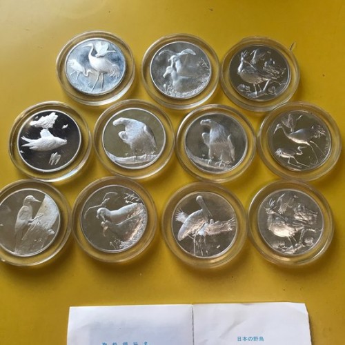 フランクリンミントジャパン 日本の野鳥純銀メダル