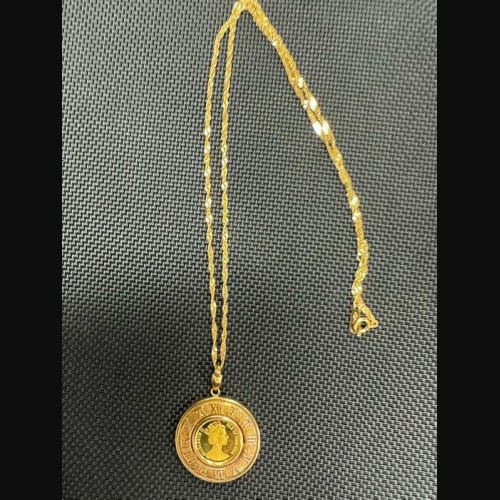 K24 金貨 マン島 キャット コインペンダント 1992年