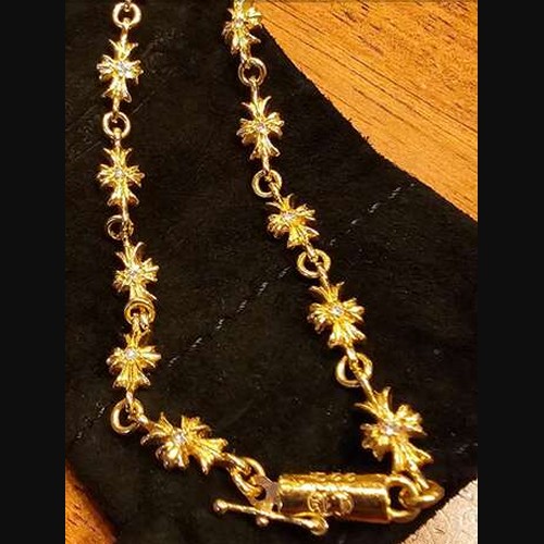 クロムハーツ　タイニーE CHプラスブレスレット パヴェダイヤ12リンク22k