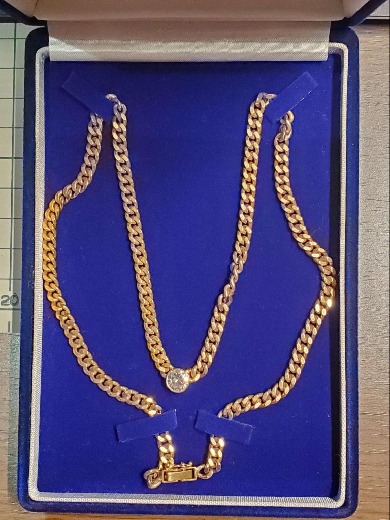18金ネックレス ダイヤモンド付き 約45gの画像
