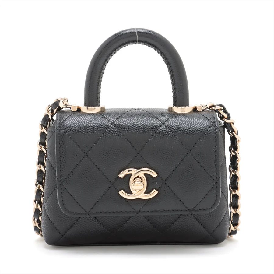 シャネル ココハンドル マイクロ キャビアスキン