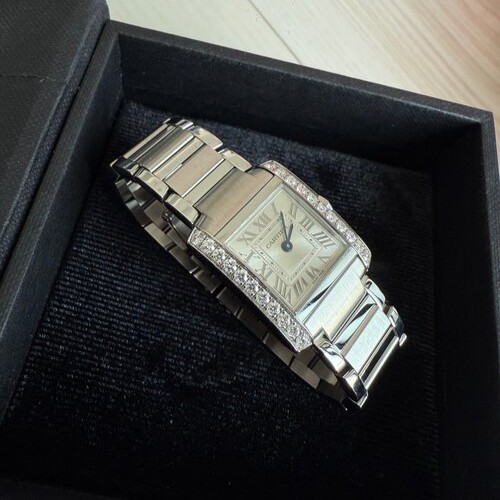 カルティエ タンク フランセーズ ダイヤ付き W4TA0020