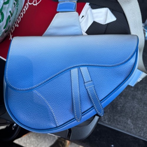 サドルバッグ レザー ブルー グラデーション