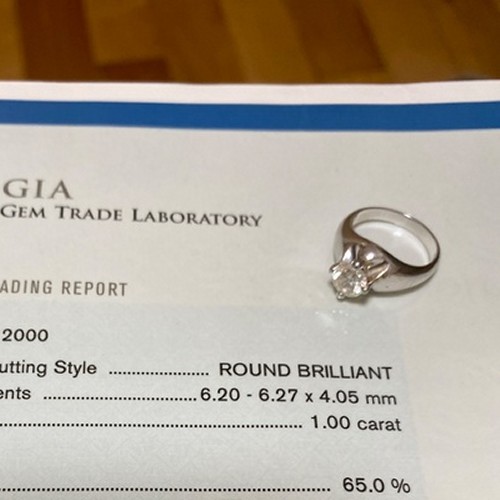 ブルガリ コロナリングPT950 1.00カラット VS1 カラーグレードE