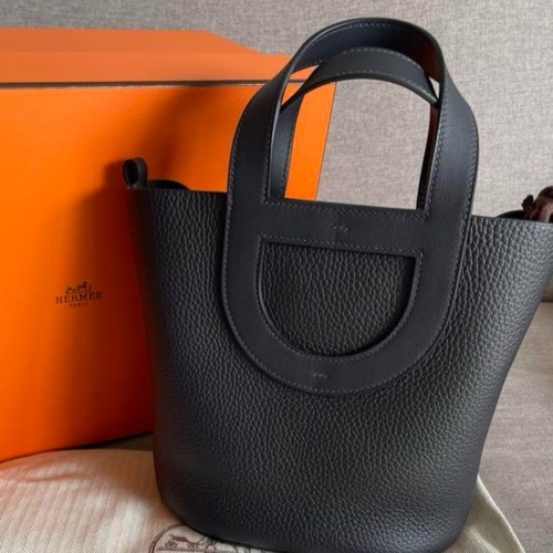 エルメス インザループ18 K刻印 ノワール シルバー金具