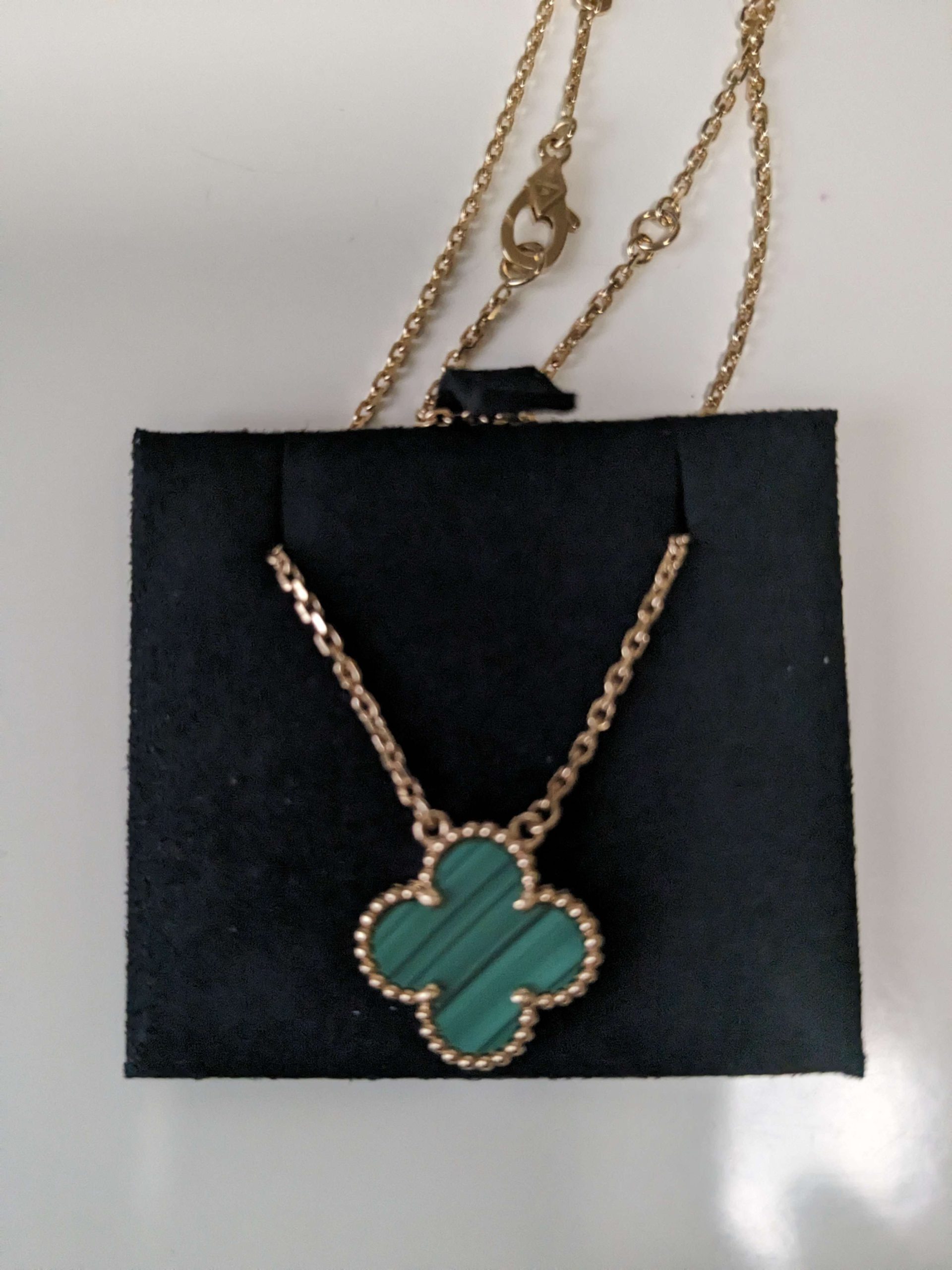 ヴァンクリーフ&アーペルヴィンテージアルハンブラネックレスマラカイト