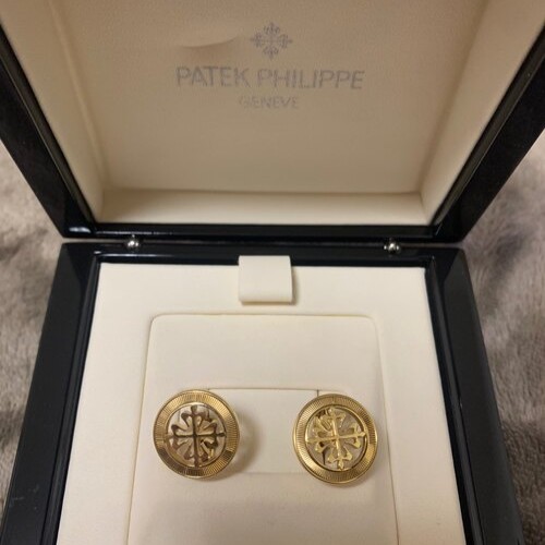 パテックフィリップ カフス カラトラバ 十字 カフスリンク ギヨシェ K18YG