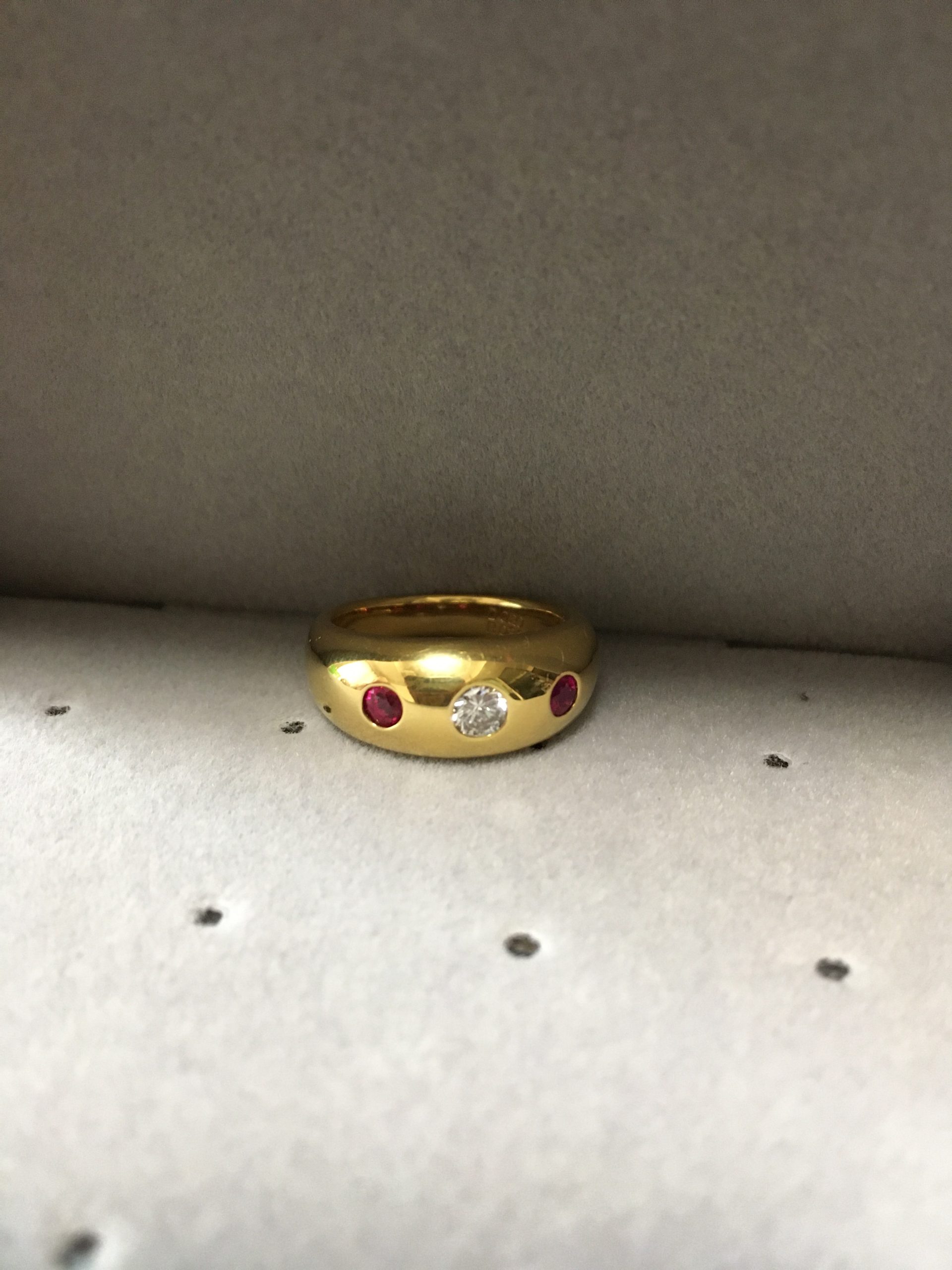 ダイヤ、ルビー18kリング