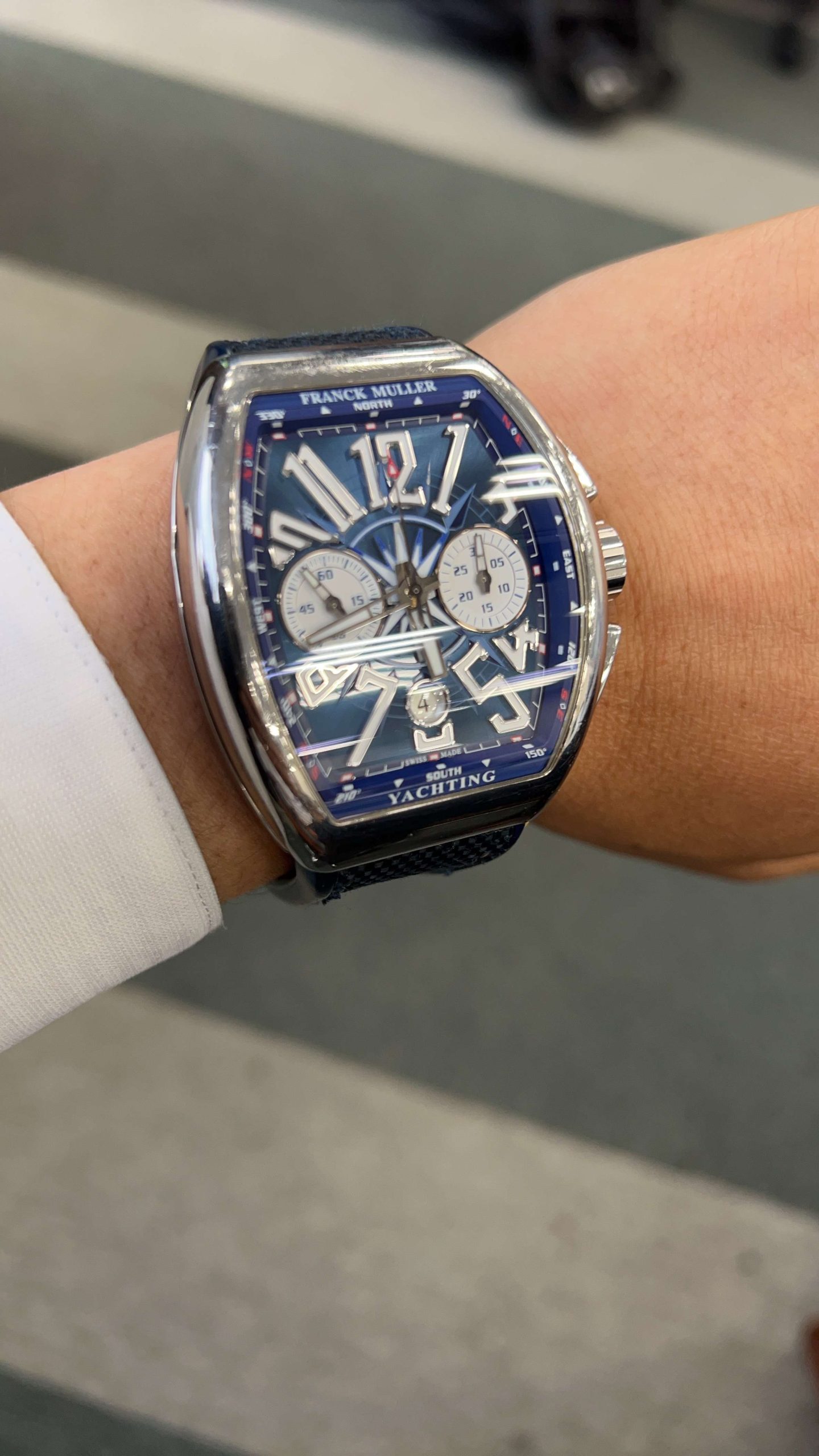 ヴァンガードヨッティング　クロノグラフ　ブルー文字盤