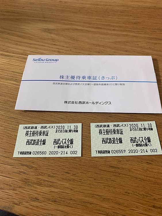 株主優待乗車証 西武鉄道全線 西武バス全線