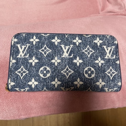 ジッピーウォレット モノグラムデニム マリーヌ