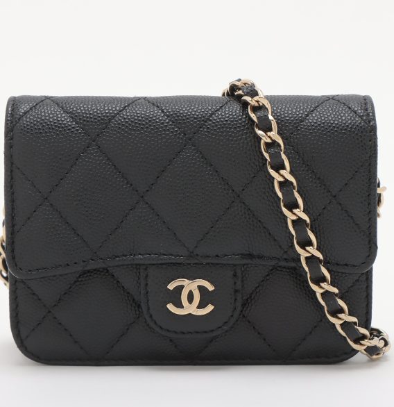 ミニミニマトラッセ キャビアスキン チェーンショルダーバッグ