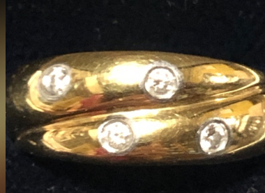 ティファニーダイヤドッツK18PT950リング11号