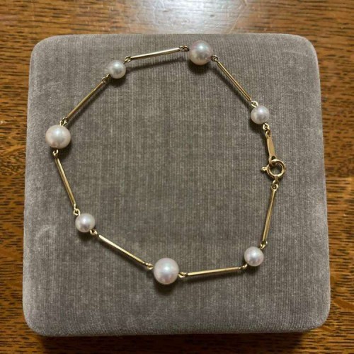 ブレスレット K18 あこや真珠