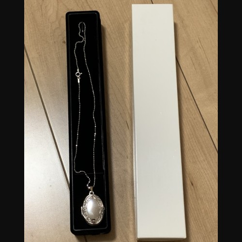 ロケットペンダント シルバー ネックレス ストーンカメオ 花束 SV925