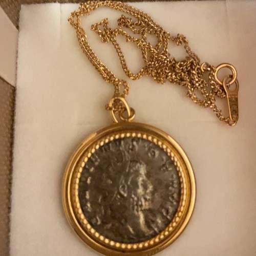 古代ローマ帝国 18金枠コインペンダント コンモドゥス帝